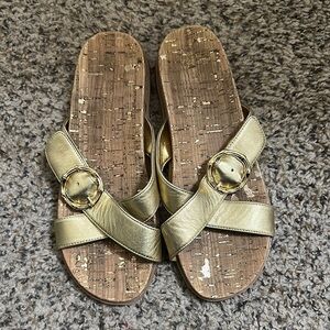 Lilly Pulitzer Gold Metallic Cork Sandals